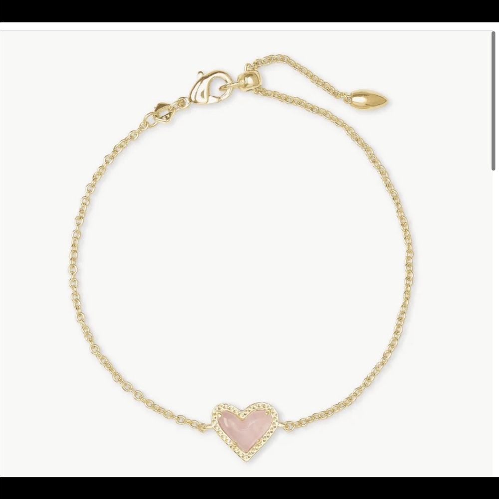 Kendra Scott Ari Gold Chain Bracelet in Rose Quartz